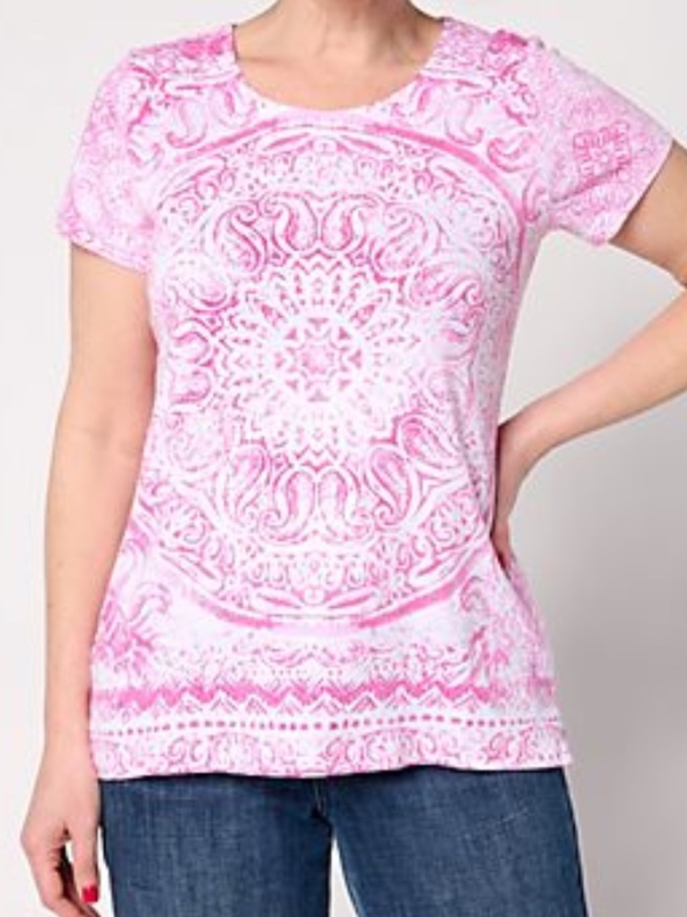 Belle Boho by Kim Gravel
Slub Knit Exotique Tile
Print Top
Blue Size 1X